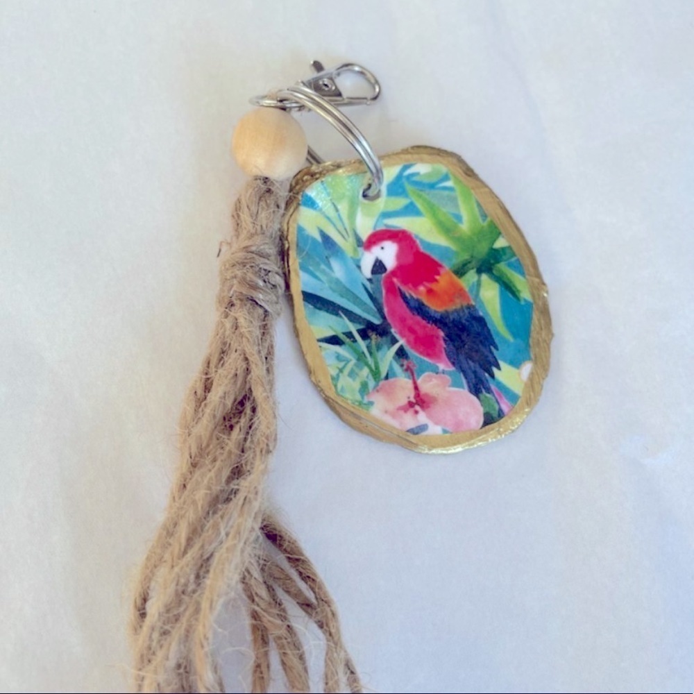 Handmade Oyster Shell Keychain